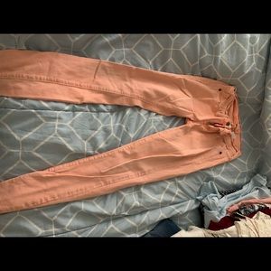 coral skinny jeans